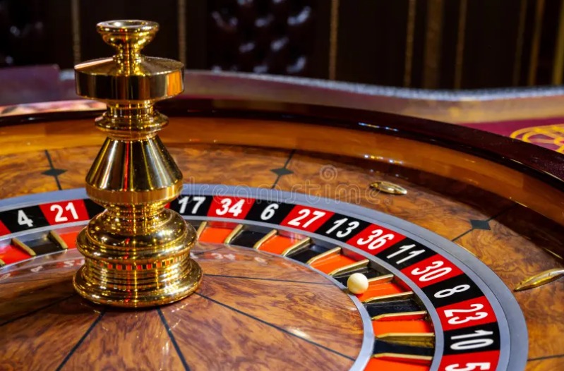 Dealer at blackjack table